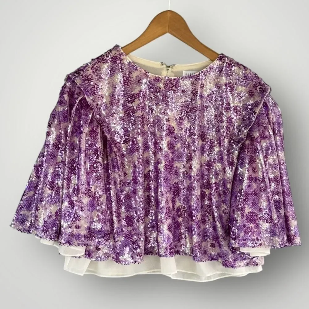 Endless Rose Purple Sequin Blouse - Picture 4 of 11